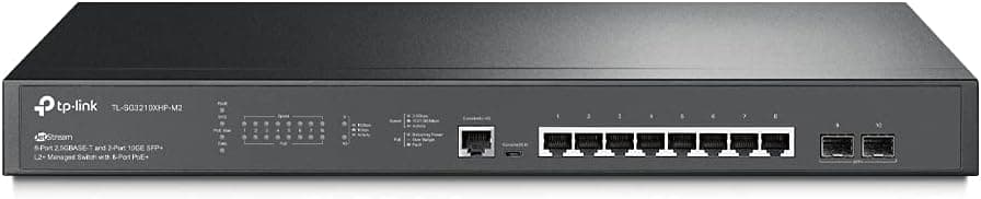 TP-Link Jetstream 8 Port Multi-Gigabit L2+ Managed PoE Switch (TL-SG3210XHP-M2) - 8 PoE+ Port @240W
