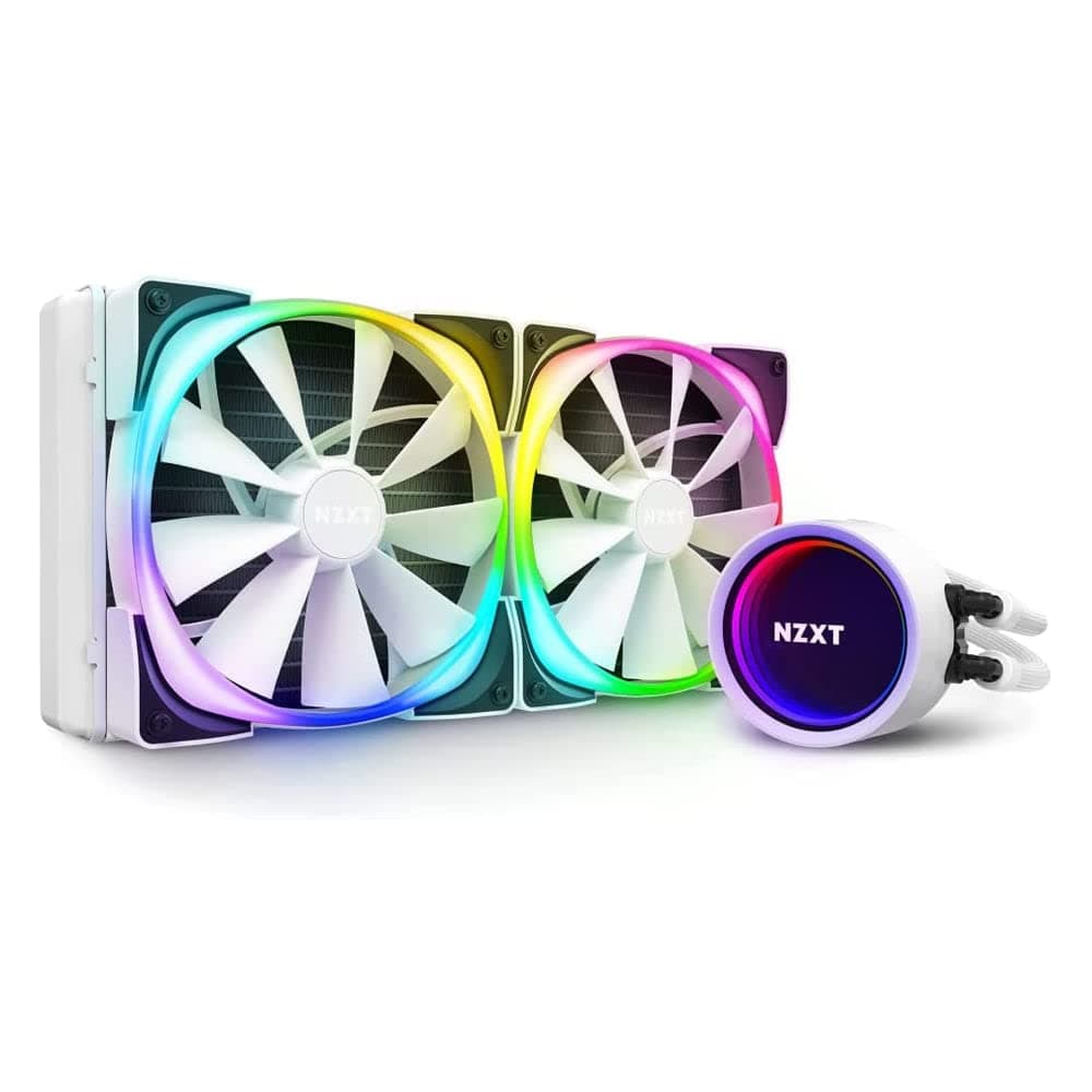 NZXT Kraken X63 RGB 280mm - RL-KRX63-RW - AIO RGB CPU液体クーラー - 回転インフィニティミラーデザイン - CAM V4 - RGBコネクタ - AER RGB V2 140mm ラジエーターファン (2個付属) - ホワイト