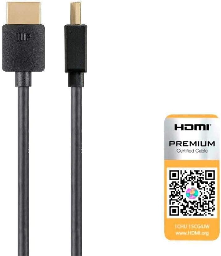 Monoprice Monoprice 4K Slim Certified Premium High Speed HDMI Cable 6ft - 18Gbps Black