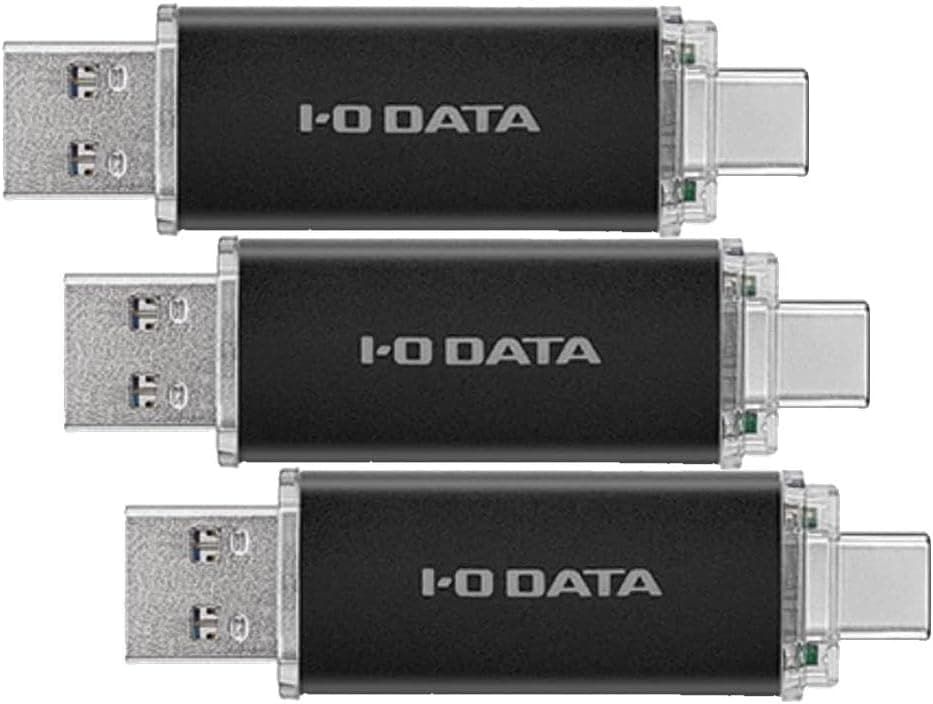 IODATA USBメモリー 64GB Type-A&Type-C搭載 USB 3.2 Gen 1対応スマホ容量不足 PC データ共有バックアップ日本メーカー ブラック U3C-STD64G
