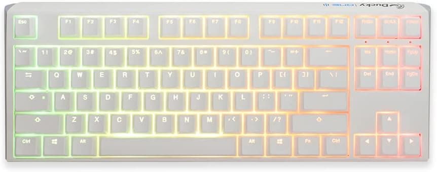 Ducky One 3 TKL ピュアホワイトホットスワップ RGB メカニカルキーボード (チェリー MX シルバー)