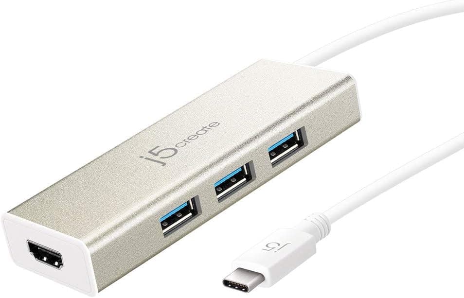 j5create USB C ハブ 4K HDMI 変換アダプター USB A x 3 高速 5Gbps DP Alt Mode ドライバー不要高級アルミ筐体セルフパワー MacBook Pro MacBook Air Surface Book Pavilion Inspiron Ideapadなど Type-C