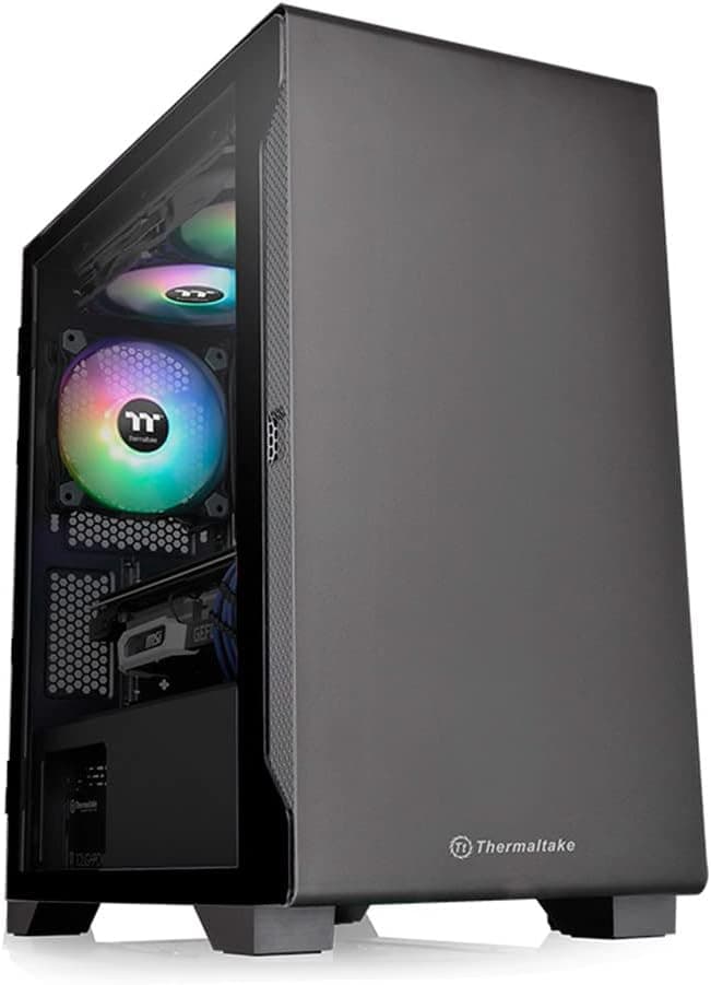 Thermaltake S100 TG 強化ガラスミニタワーPCケーススイングドアパネル採用 CA-1Q9-00S1WN-00 CS7885 ブラック
