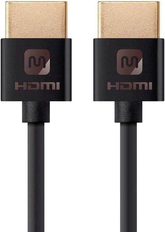 Monoprice Monoprice 4K Slim High Speed HDMI Cable 6ft - 18Gbps Black