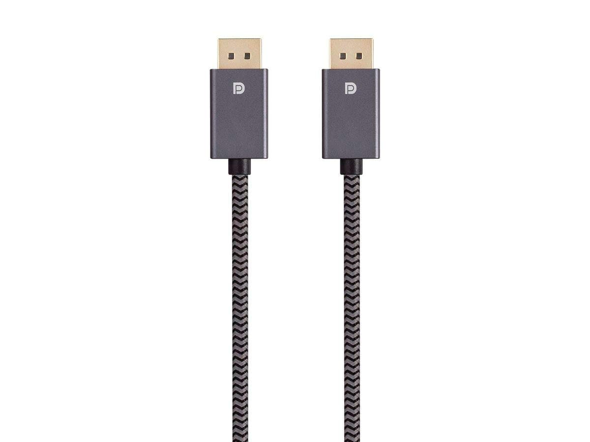 Monoprice DisplayPort 1.4 EasyPlug ナイロン編組ケーブル - 12フィート - グレー