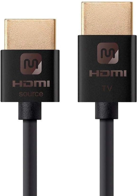Monoprice Monoprice 4K Slim High Speed HDMI Cable 15ft - 18Gbps Active Black