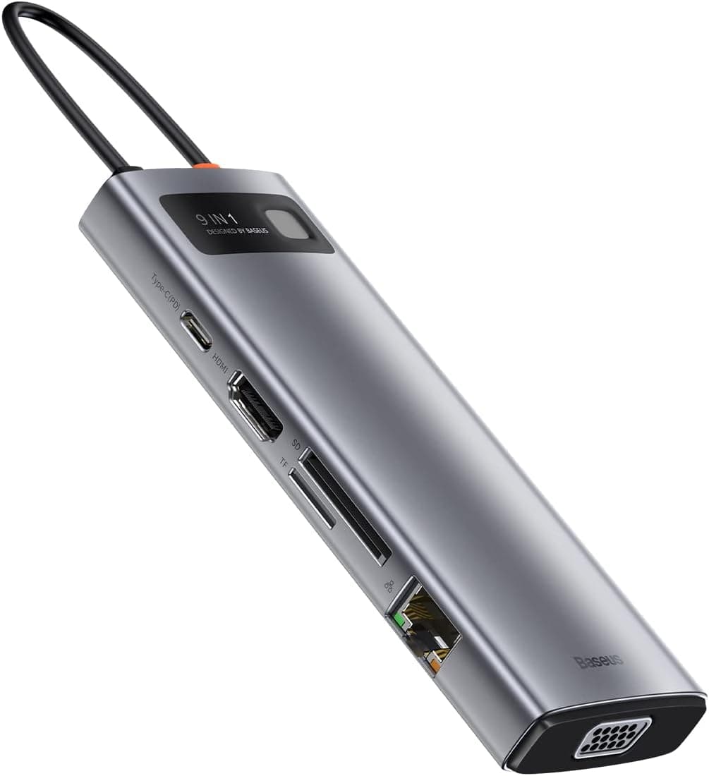 Baseus Gleam Series 9-in-1 多機能メタルハブ (Type-C - 3X USB3.2