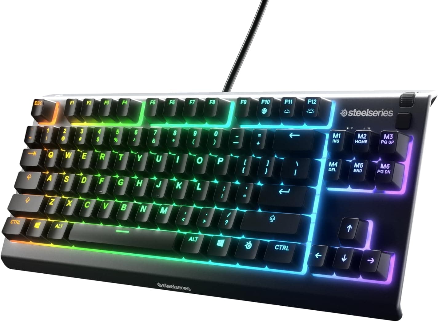 SteelSeries ゲーミングキーボードテンキーレス有線 Apex 3 TKL US 英語配列静音スイッチ IP32防滴 24キー同時押し対応ブラック