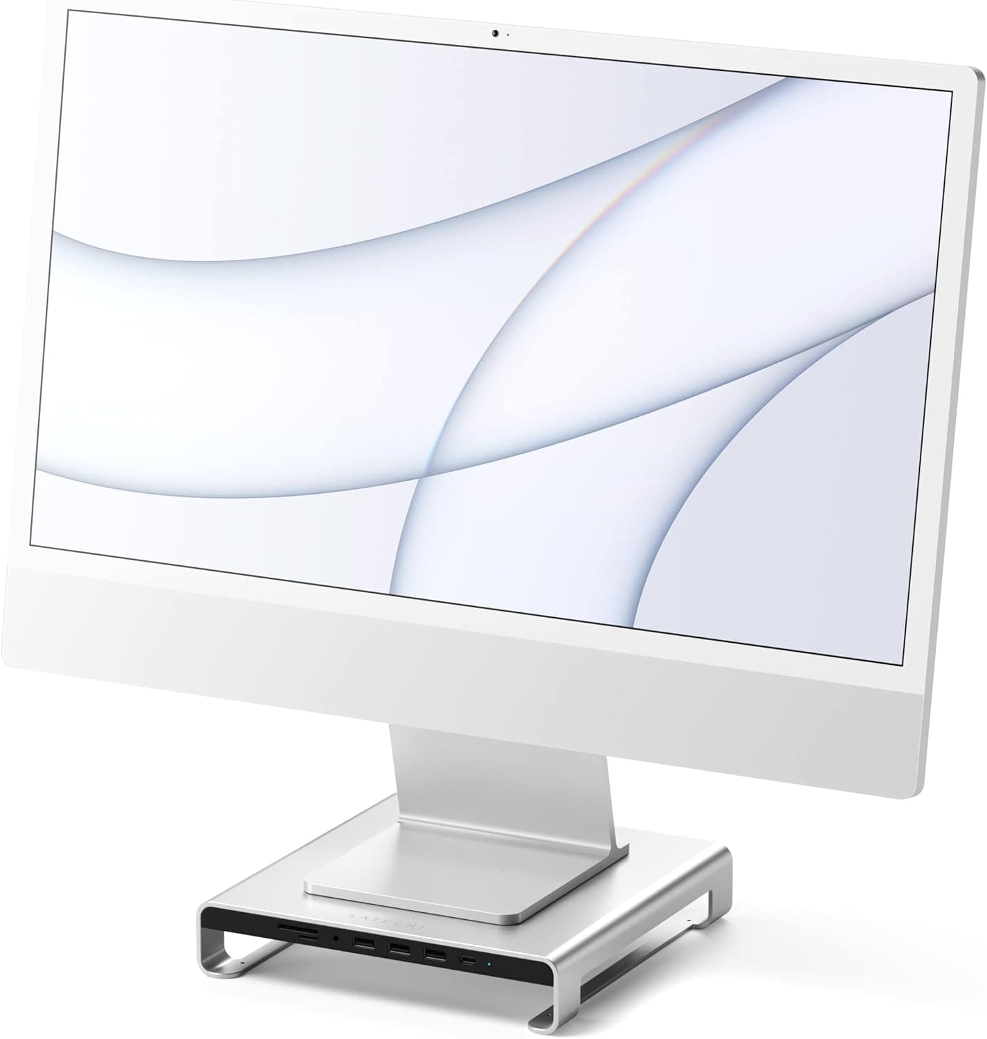 Satechi Aluminum iMac Stand USB Hub — Multi-port hub and monitor stand for iMac