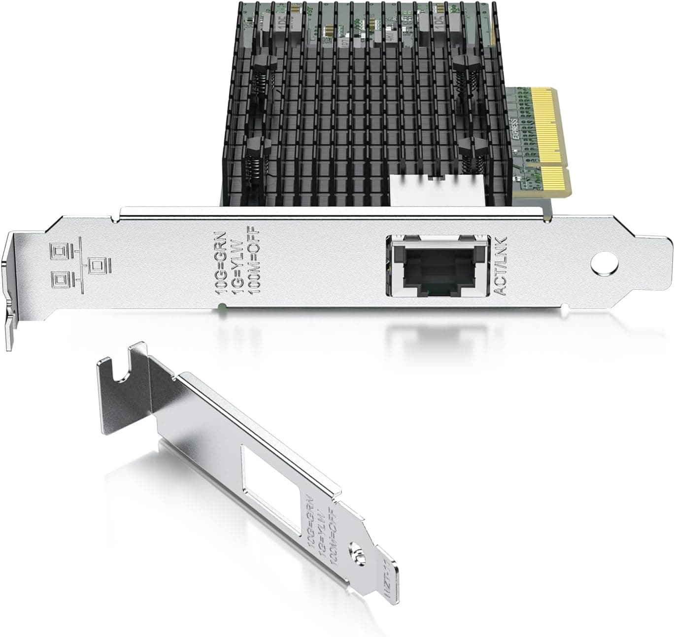 REDLUX 10GB PCI-e ネットワークカード (NIC) Intel X540チップ付きシングルRJ45ポート Intel X540-T1 PCIE 2.0 X8対応 Windows