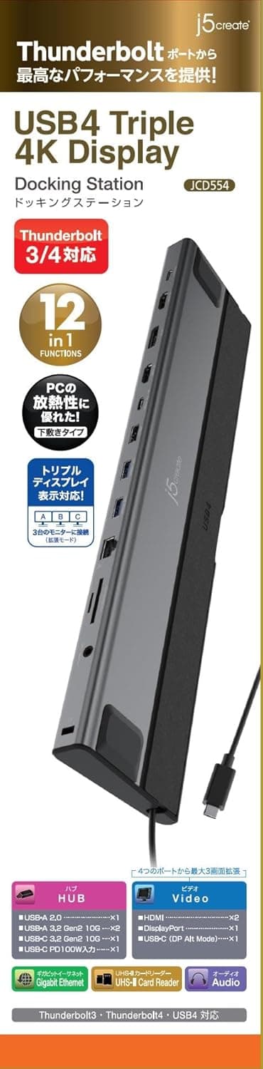 j5create USB C 12in1 USB4 Thunderbolt3