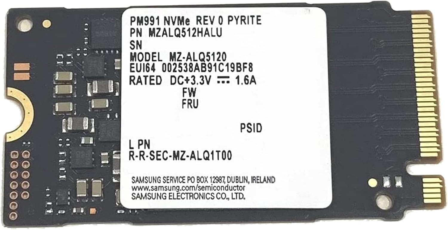 SAMSUNG 512GB M.2 2242 42mm PM991 NVMe PCIe Gen 4 x4 TLC SSD (MZALQ512HALU) Dell HP Lenovo ノートパソコンウルトラブックタブレット用 - 内蔵ソリッドステートドライブ (OEM新品)