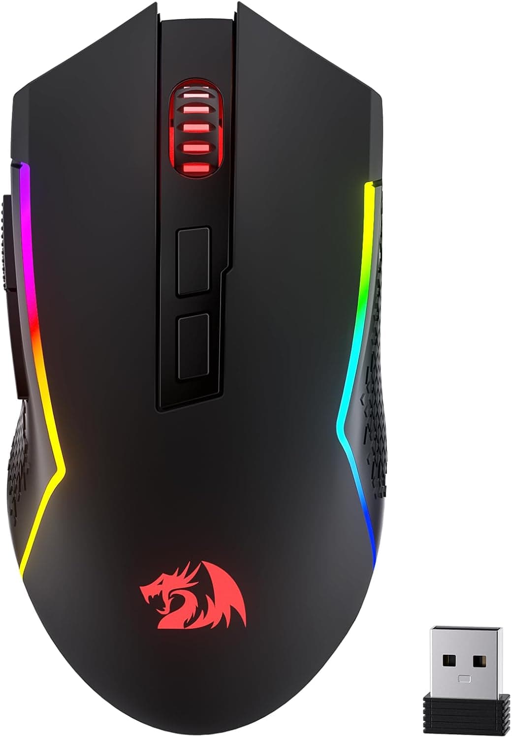 Redragon M693 LIT ワイヤレス RGB ゲーミングマウス 12800 DPI リマッピングキー