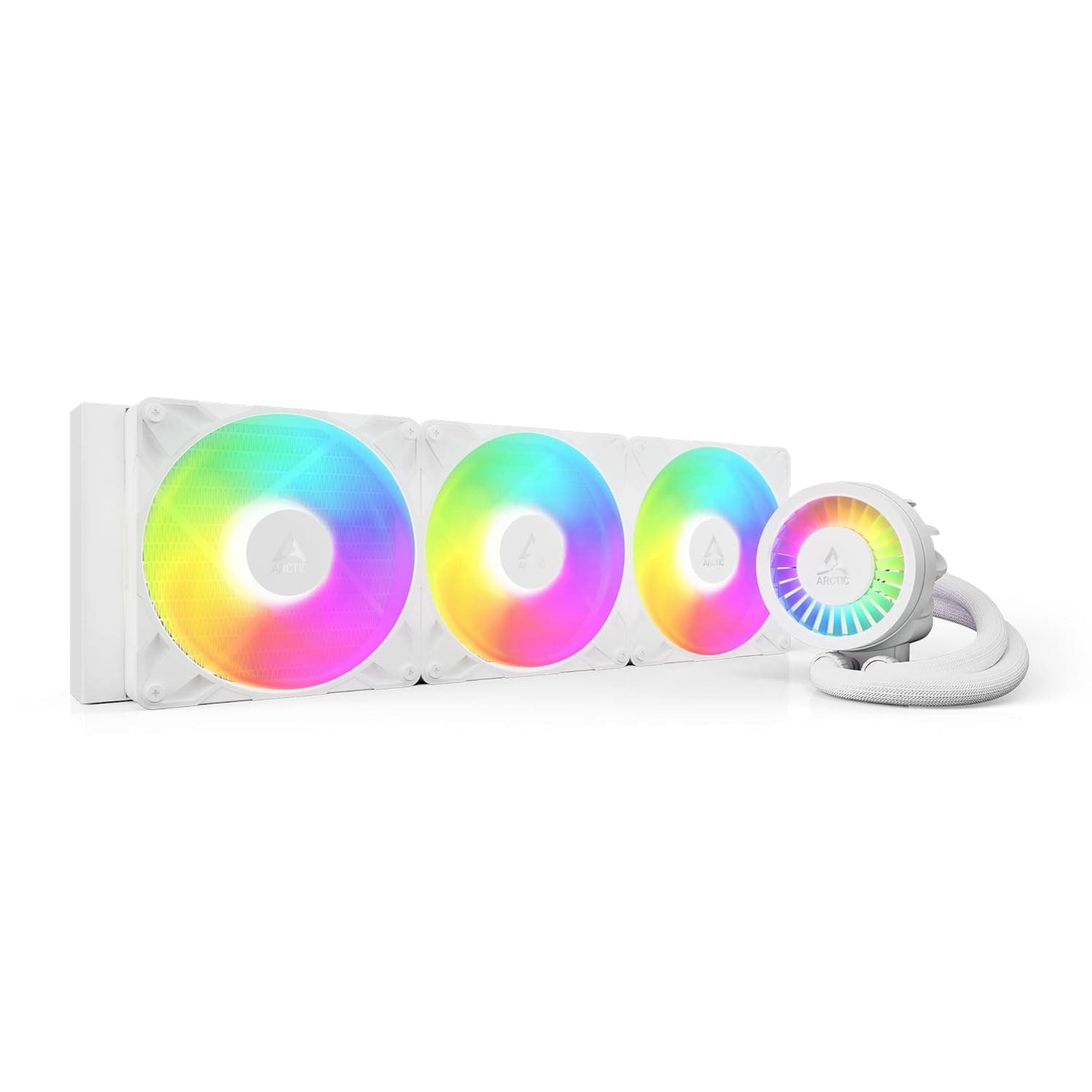 ARCTIC Liquid Freezer III Pro 420 A-RGB (ホワイト) - AIO CPUクーラー 3 x 140 mm 水冷 38mm ラジエーター PWM ポンプ VRM ファン AMD AM5