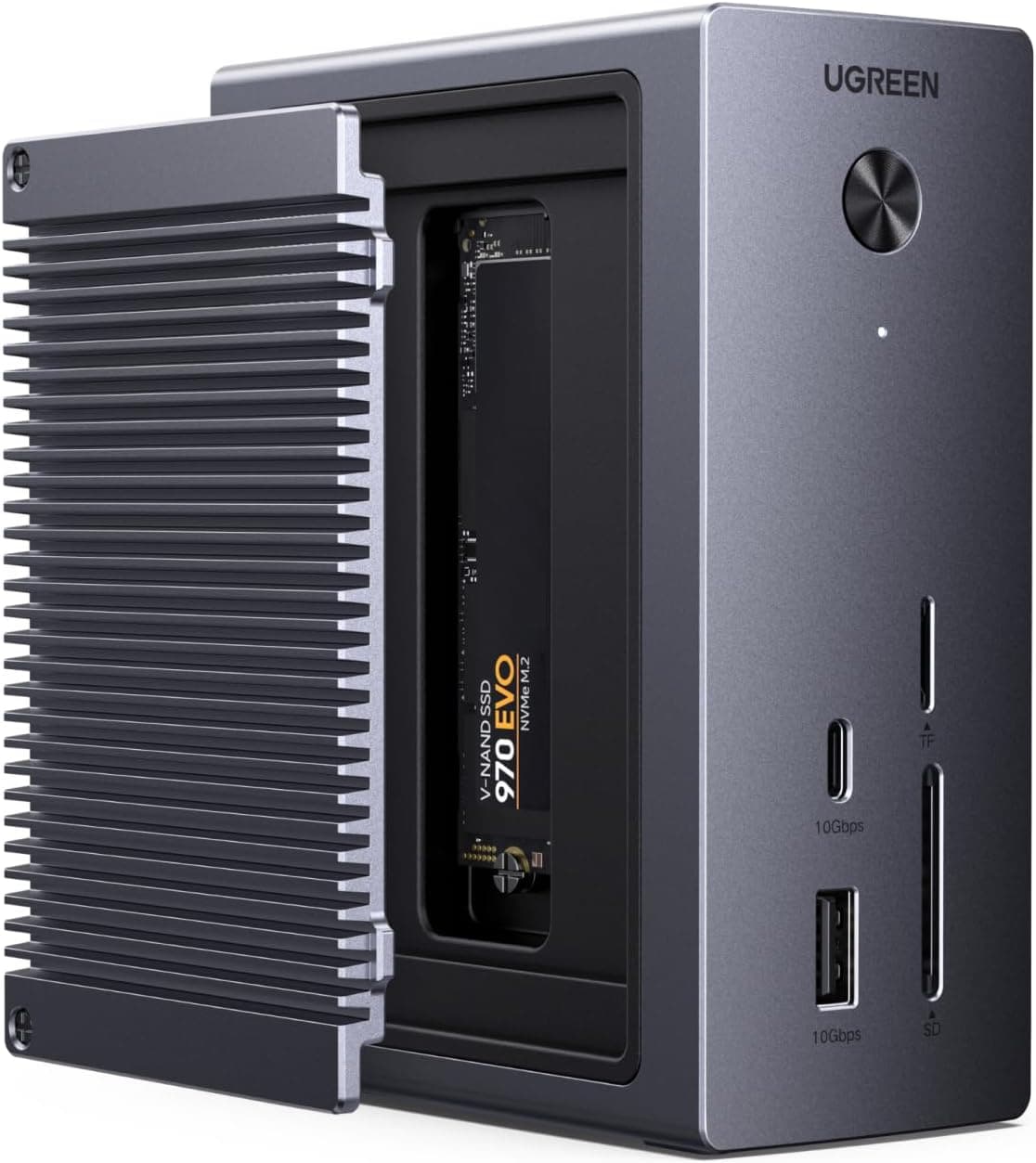 UGREEN ドッキングステーション 10-in-1 M.2 NVMe SSD増設 10Gbps高速転送ノートPC100W充電 HDMI 4K60Hz出力 usb ドッキングステーション M.2 NVMeポート・PD3.0・USB-C
