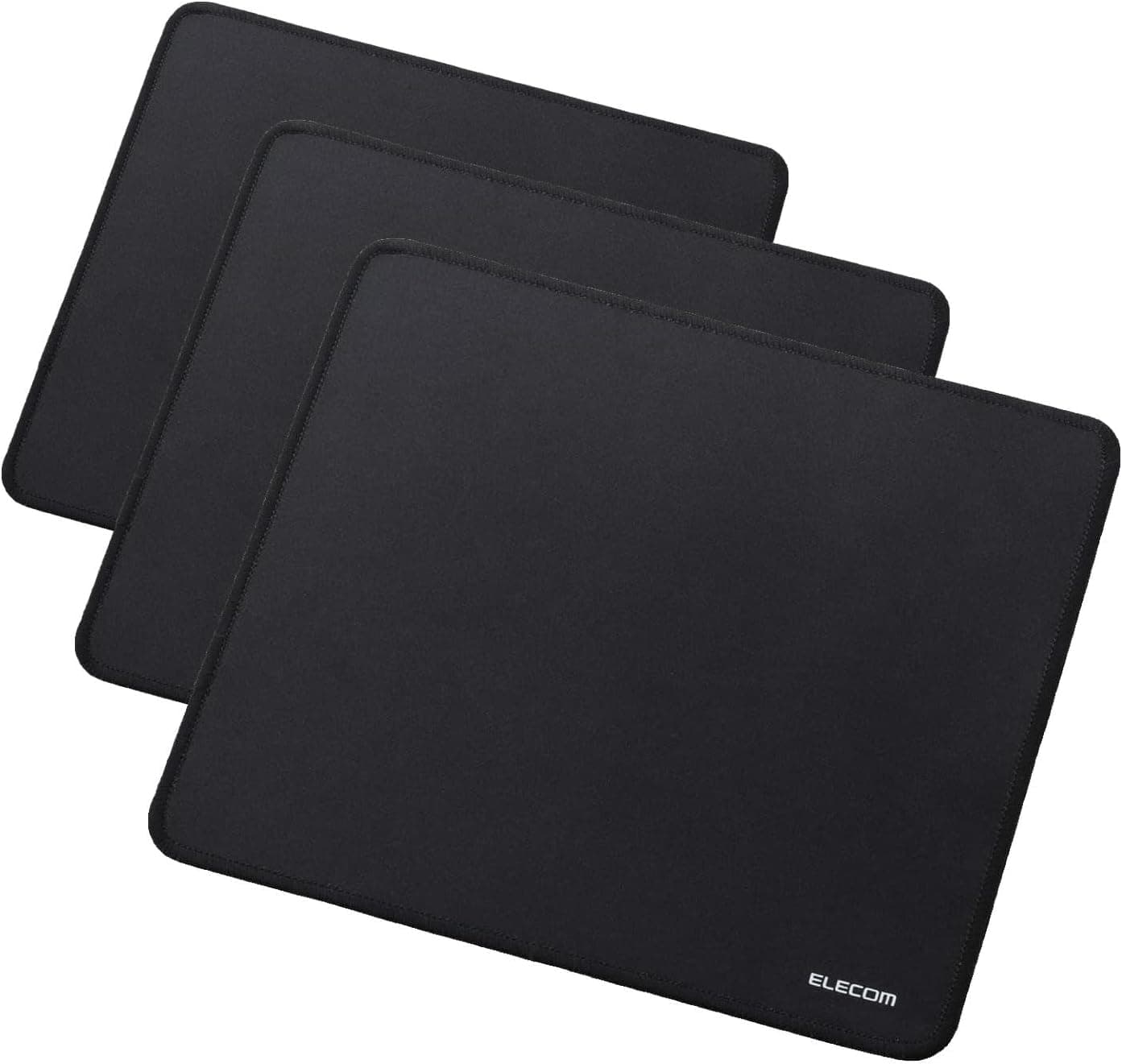 エレコムマウスパッドファブリック素材レザー&光学式マウス対応撥水加工滑り止めブラック MP-ALMWBK (× 3)