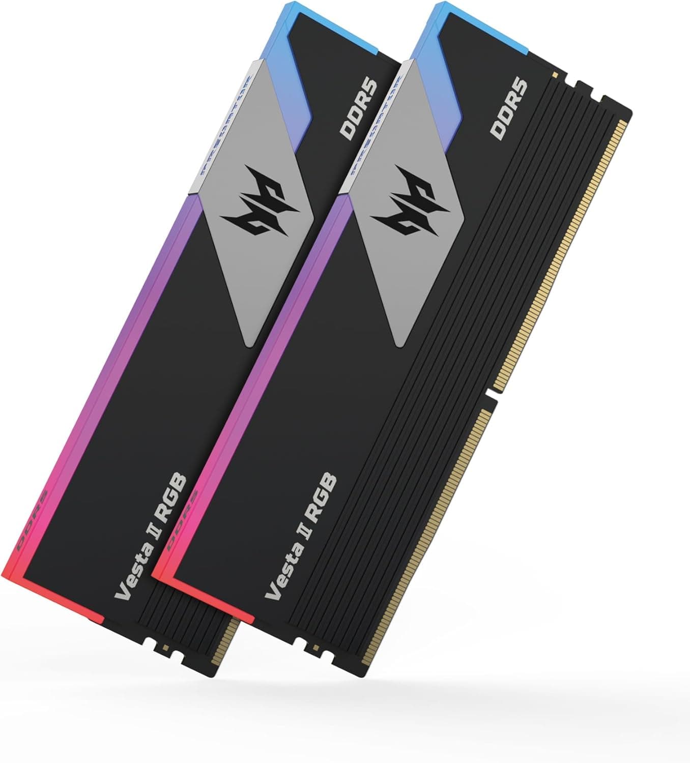 Acer Predator Vesta Ⅱ DDR5 6000MHz デスクトップPC用メモリ 64GB（32GB×2枚） CL30 RGB(発光型) シリーズ (PC5-48000) Intel XPM 3.0 準拠 AMD EXPO メモリキットブラック BL.9BWWR.334