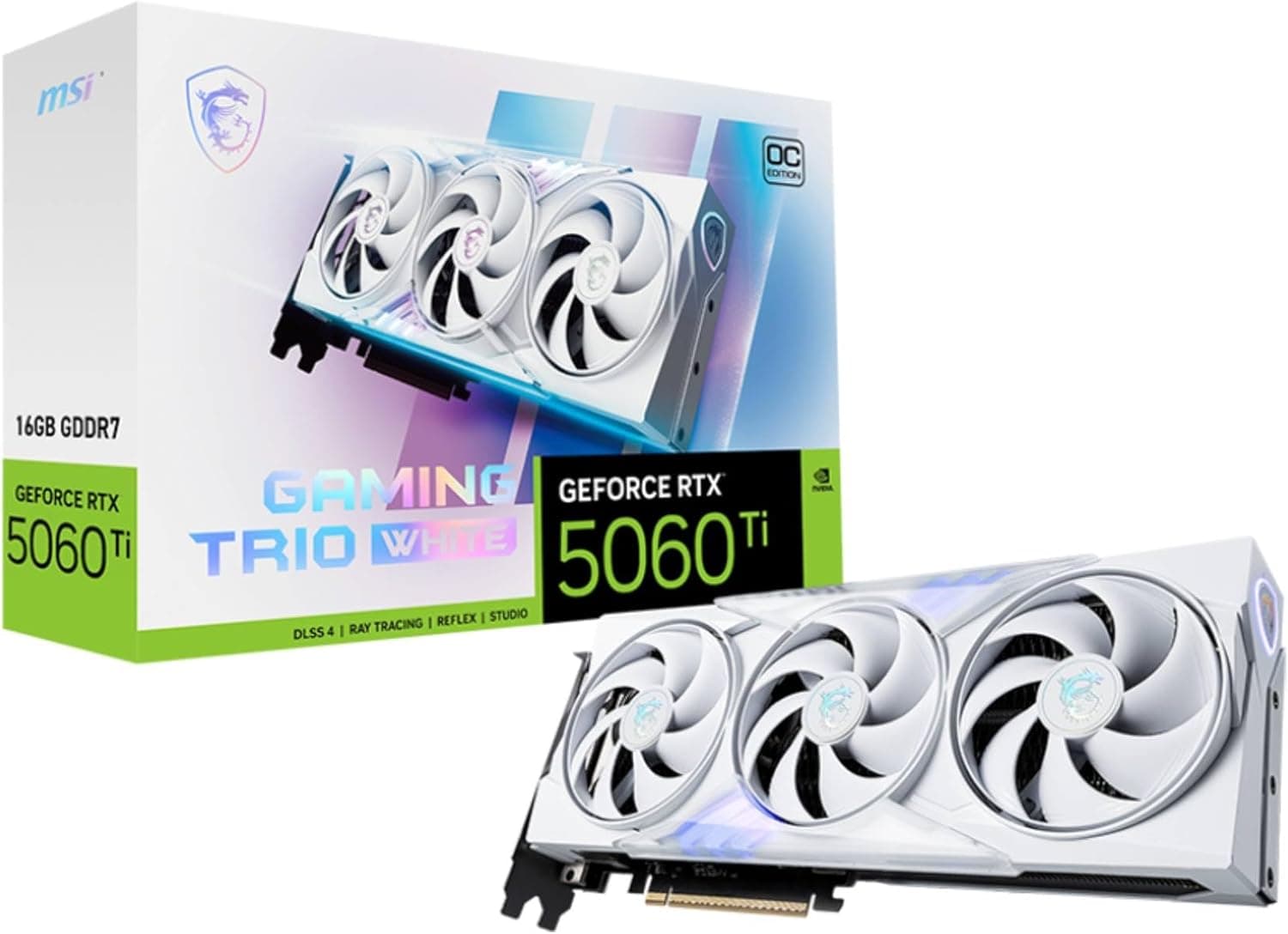 MSI NVIDIA GeForce RTX 5060 Ti 16G GAMING TRIO OC WHITE GDDR7 128bit ゲーミンググラフィックスカード