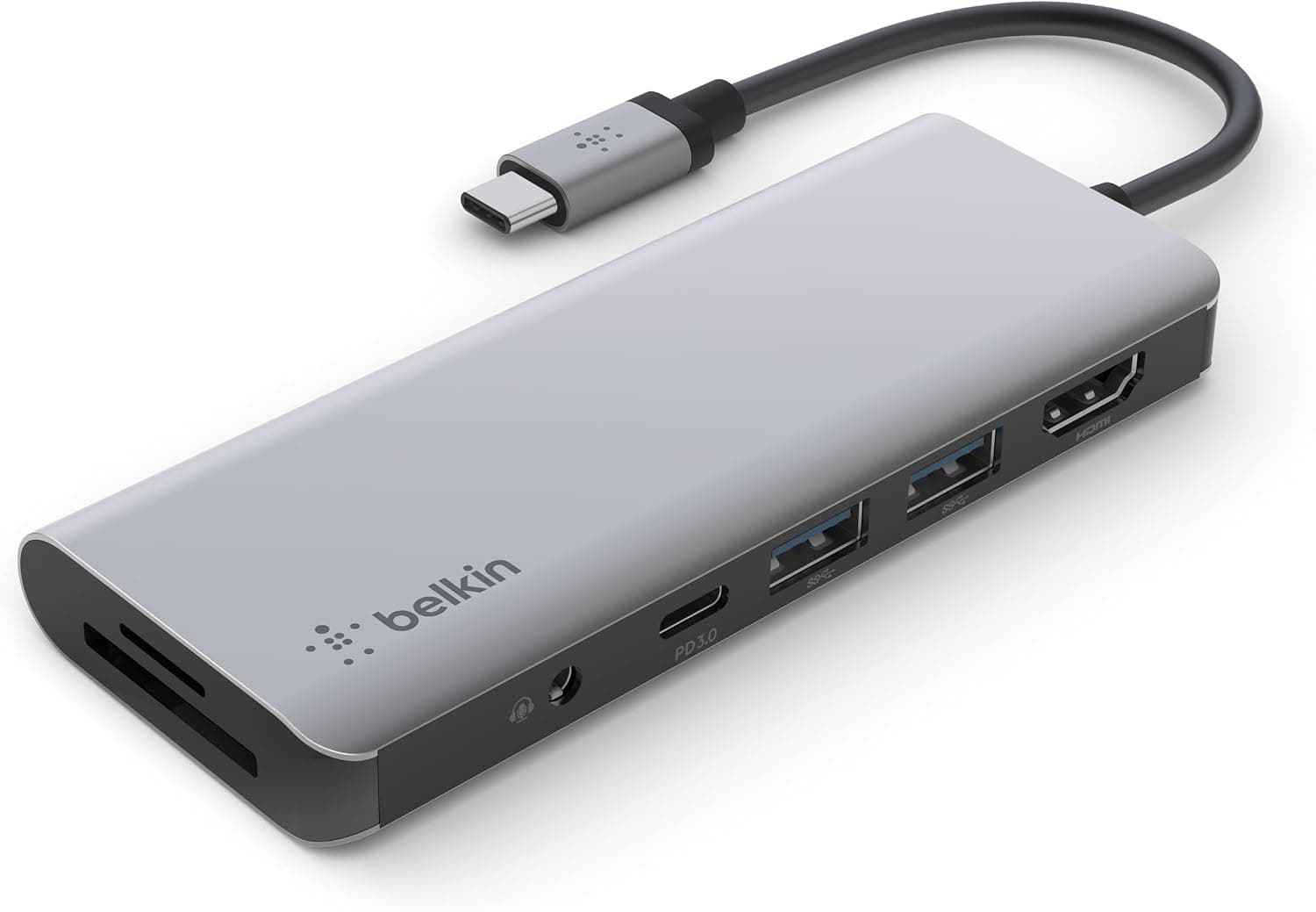 Belkin AVC009btSGY 7-in-1 USB-Cハブ 100W PD・4K HDMI対応
