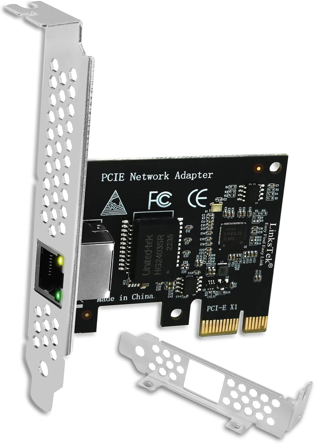 LinksTek PCI Express X1インターフェース - 2.5Gbps RJ45ポートネットワークアダプター Windows 11 10 64bit Windows Server 2019 2022 Intel I225V イーサネットコントローラー PCIE NICカード (PCIE-I225)