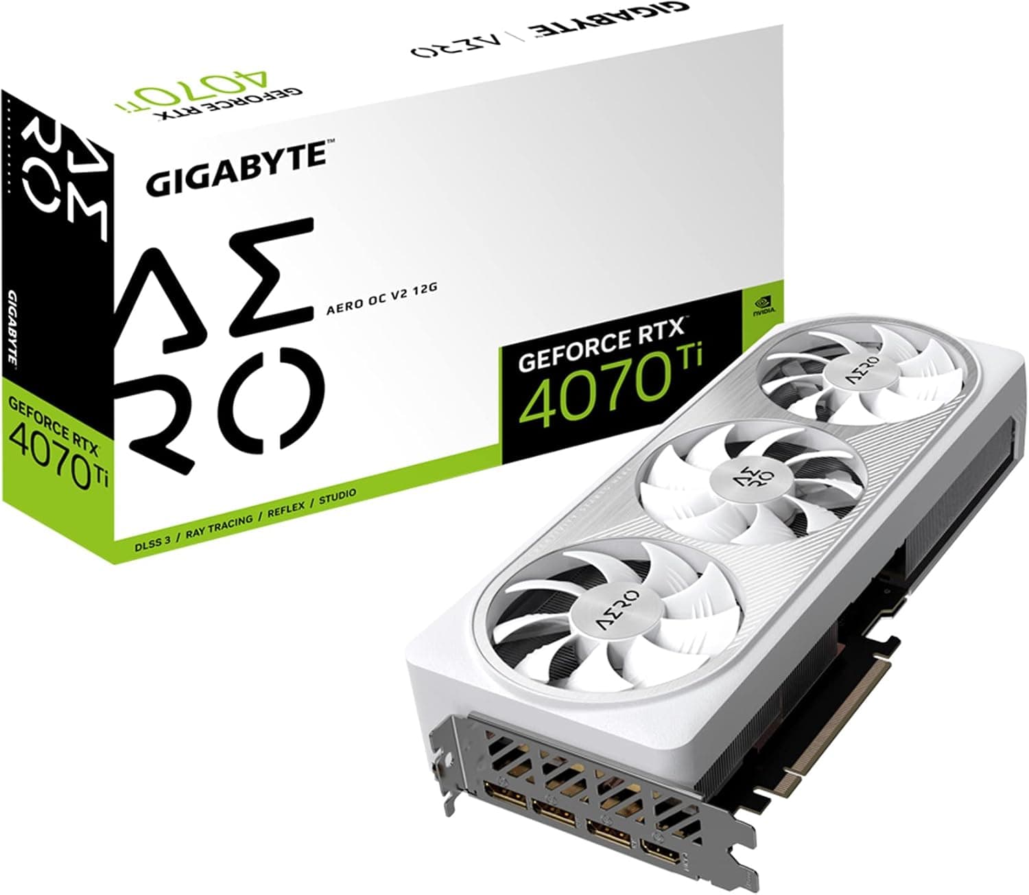 Gigabyte GeForce RTX 4070 Ti AERO OC V2 12G グラフィックカード 3X WINDFORCEファン 12GB 192ビット GDDR6X GV-N407TAERO OCV2-12GD ビデオカード