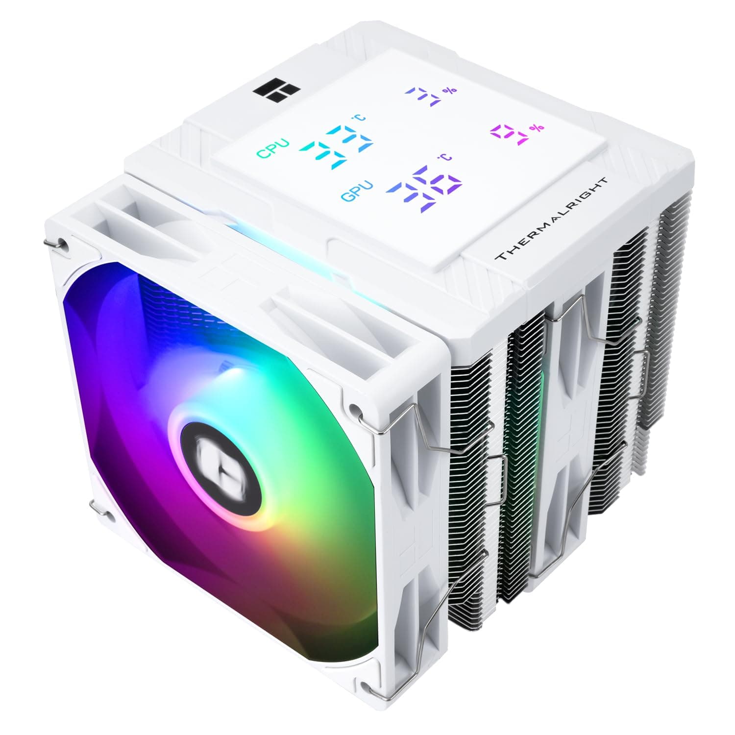 Thermalright Peerless Assassin 120 デジタル ARGB ホワイト CPUクーラー ダブルタワーとダブルファン冷却 CPUエアクーラー デジタルスクリーントップカバー AM4