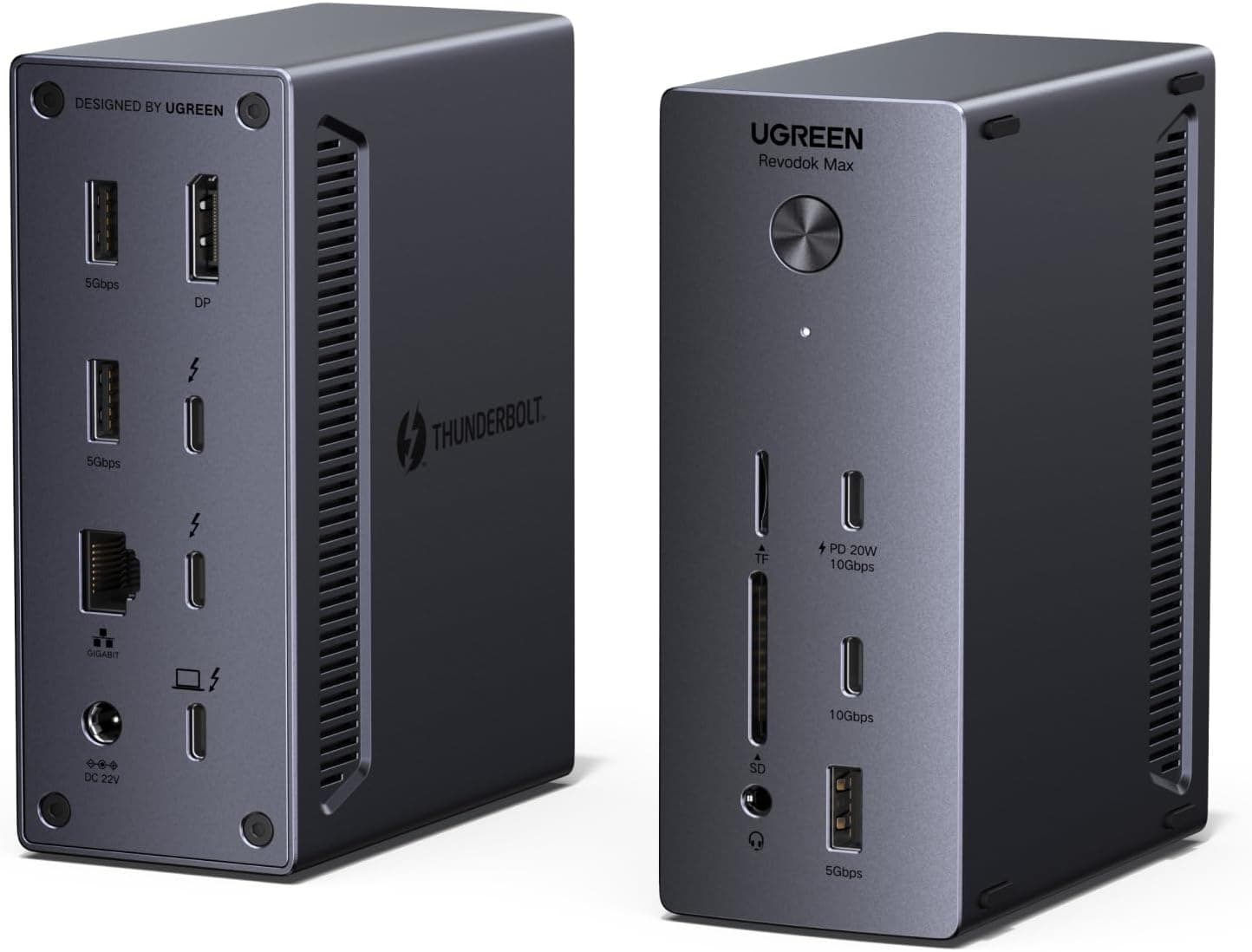 UGREEN Revodok Max Thunderbolt 4 ドッキングステーション 13in1 Thunderbolt4×2+DP 2画面出力 8K@30Hz USB-A3.2 USB-C 3.2 40Gbps高速転送 180W給電 SD