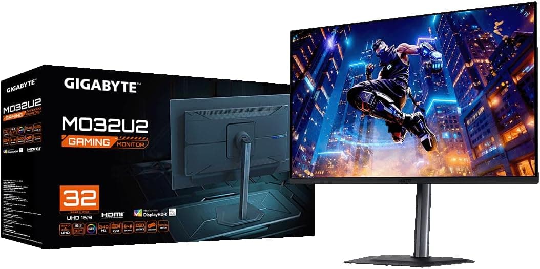 GIGABYTE MO32U2 ゲーミングモニター 32インチ 2560x1440 4K 有機EL QD-OLED 240Hz 0.03ms DCI-P3 99% HDR True Black 400 KVM機能対応 FreeSync Premium Pro HDMI2.1 スピーカー内蔵国内3年保証