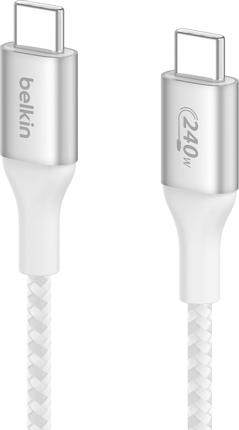 Belkin BoostCharge USB-C to USB-C 編組ケーブル 240W PD3.1 USB-IF認証 2m ホワイト