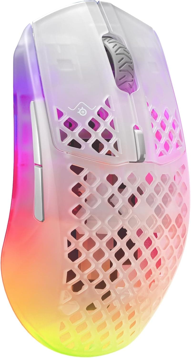 SteelSeries ゲーミングマウス無線 Aerox 3 Wireless Ghost 超軽量 TRUEMOVE AIRセンサー搭載 Quantum Wireless 2.0テクノロジー IP54規格防水防塵