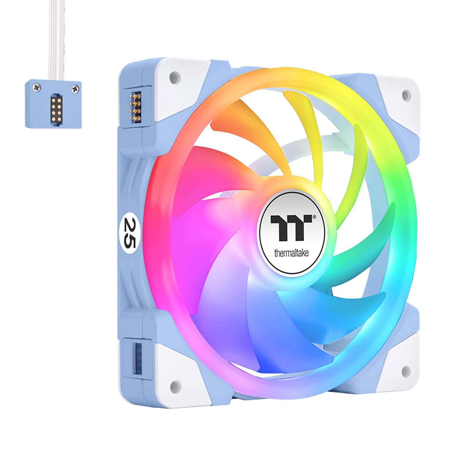 Thermaltake SWAFAN EX 12 ARGB 冷却ファンアジサイブルー ファン3個パック 500~2000RPM 磁気接続リバーシブルブレード MB RGBソフトウェアと同期 CL-F183-PL12BU-A