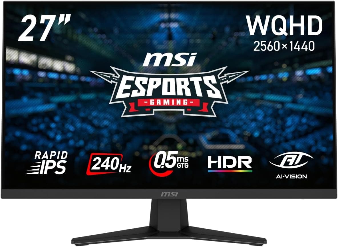 MSI ゲーミングモニター 27インチ WQHD RAPID IPSパネル 240Hz 0.5ms（GTG