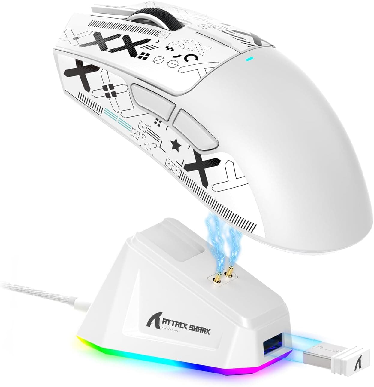 ATTACK SHARK X11 軽量ワイヤレスゲーミングマウス RGB充電ドック