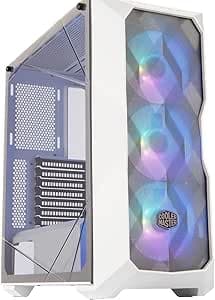 Cooler Master MasterBox TD500 メッシュホワイトエアフロー ATX ミッドタワー ポリゴナルメッシュフロントパネル付き結晶強化ガラス E-ATX 最大10.5インチまで 120mm ARGBファン3つ &amp; ARGB照明システム