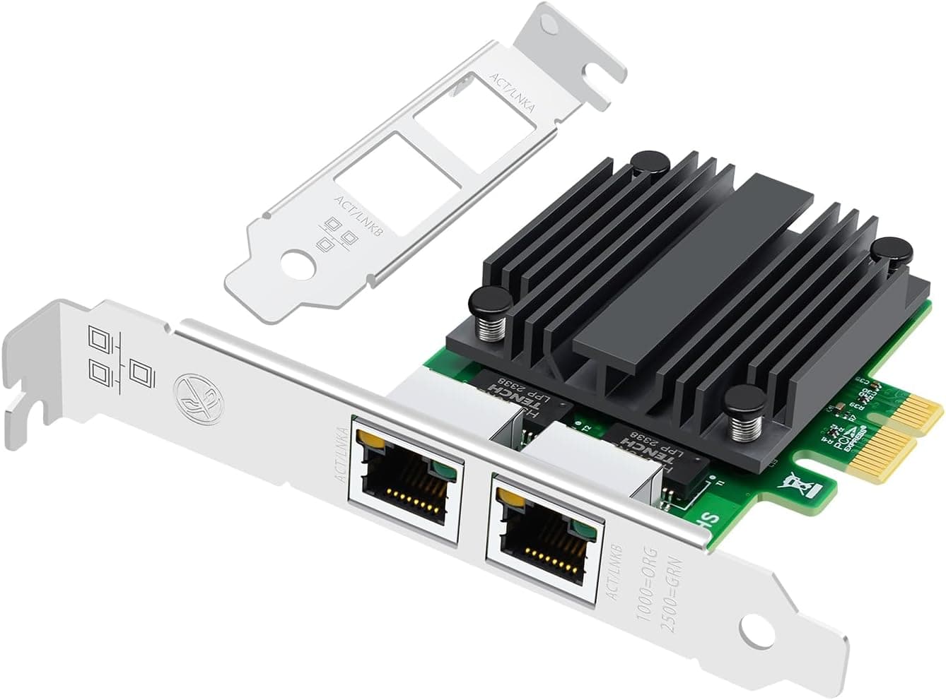 Buacoz デュアルポートサーバーネットワークカード Intel I226-V チップ PCI-E X1 2.5G ギガビットイーサネットカード RJ45 LAN ネットワークアダプター Windows