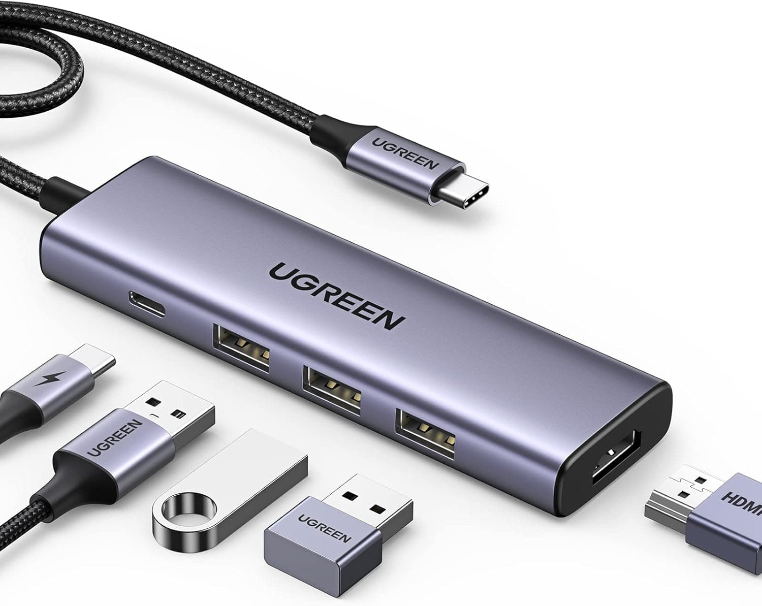 UGREEN Hub USB C HDMI 4K 100W PD 5 en 1 Adaptateur Multiport