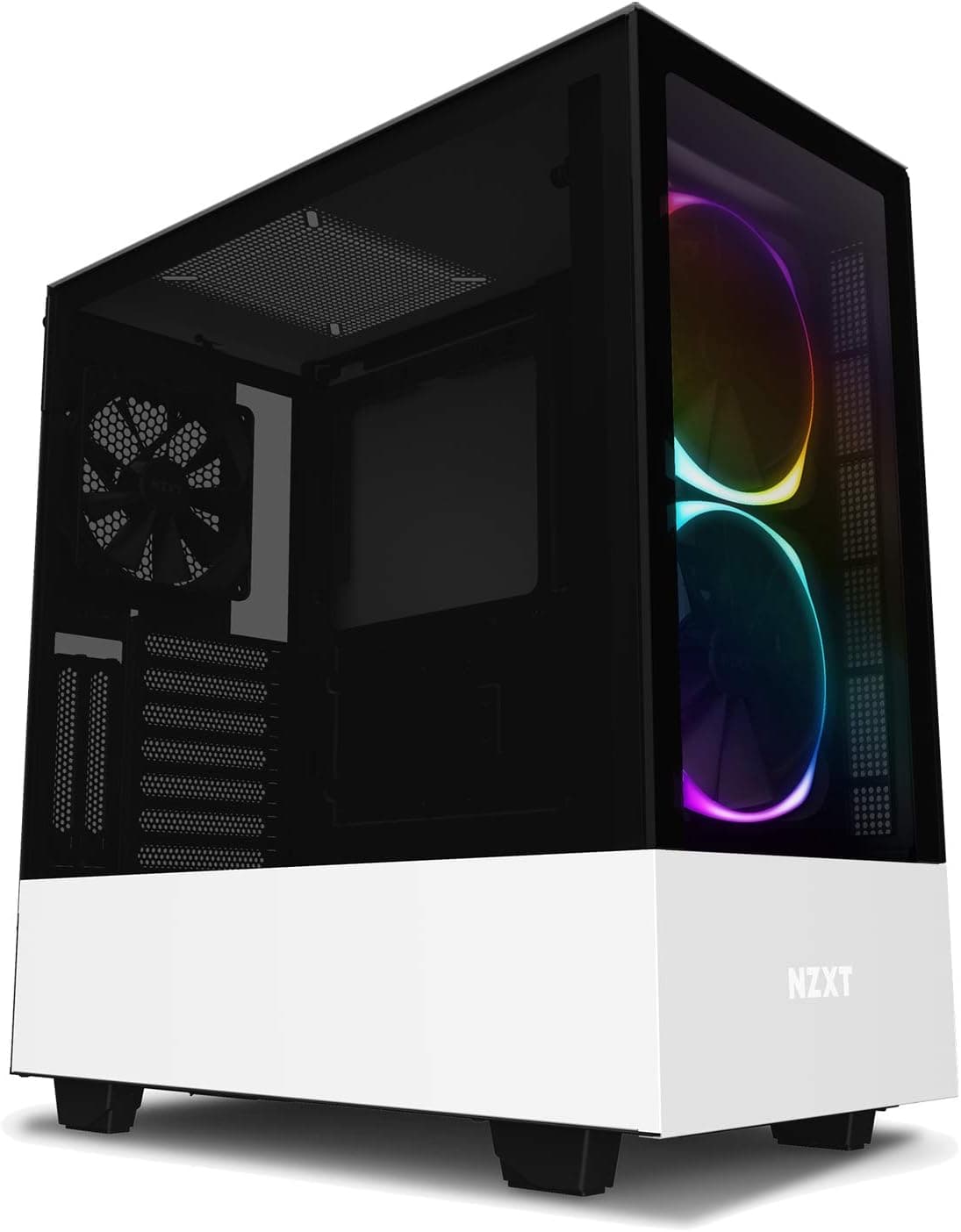 NZXT H510 Elite 前面+側面ガラスパネル RGB LED発光&ファン制御機能搭載 [ White & Black ] CA-H510E-W1