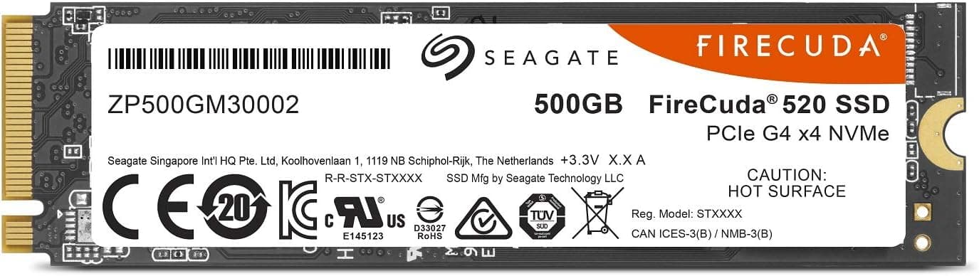 Seagate FireCuda 520 M.2 内蔵SSD【データ復旧3年付】 500GB PCIe Gen4x4 3D TLC 正規代理店品 5年保証 ZP500GM3A002