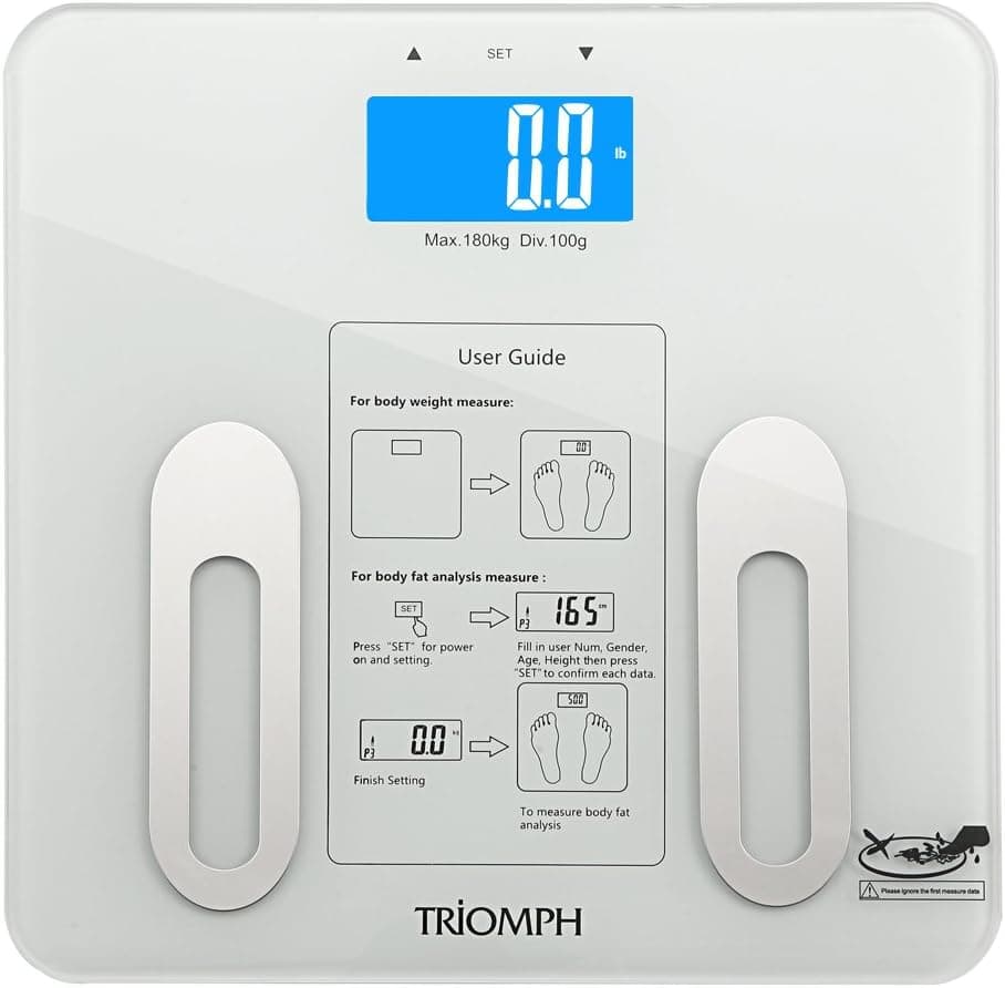 Precision Digital Bathroom Body Fat Scale with Backlit LCD Display