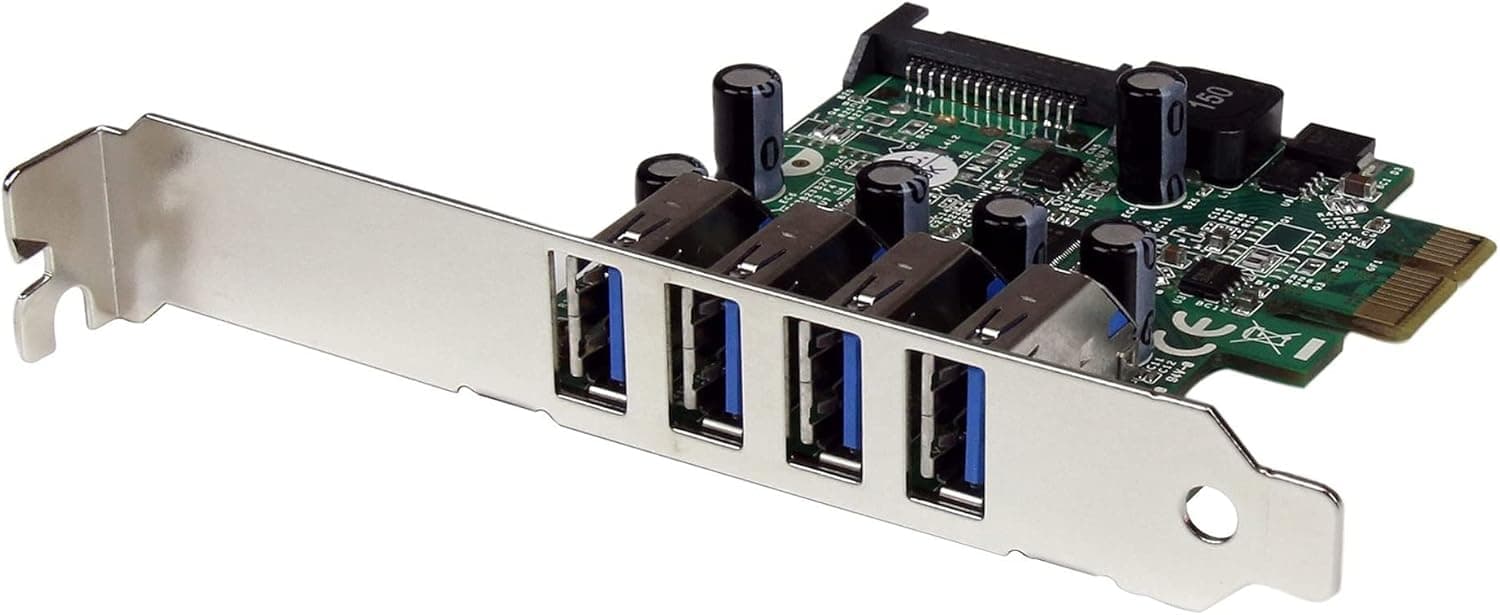 StarTech.com USB 3.0 4ポート増設PCIeカード 4x USB 3.0 拡張用PCIe x1 接続ボード SATA(15ピン)電源端子付き PEXUSB3S4V