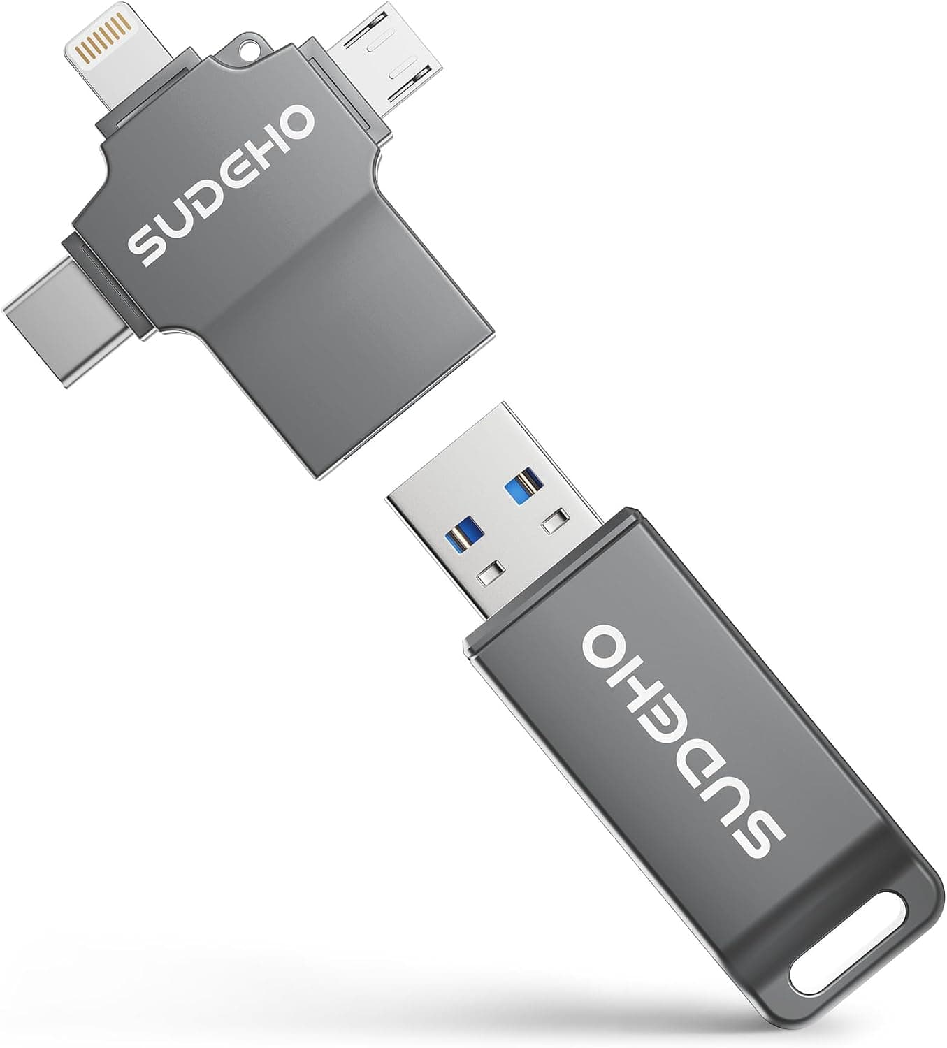 MFi認定フォトスティック 256GB USBフラッシュドライブ iPhone用 4イン1 外付けメモリサムドライブ画像ビデオバックアップ用高速メモリースティックペンドライブ iPhone