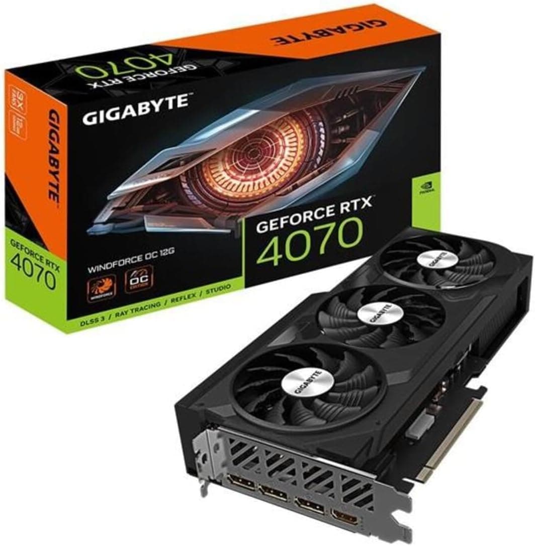 Gigabyte GeForce RTX 4070 WINDFORCE OC 12GB グラフィックカード - 12GB DDRX6 21Gbps PCI-E 4.0 DisplayPort 1.4 HDMI 2.1a NVIDIA DLSS 3 Ada Lovelace Arch GV-N4070WF3OC-12GD