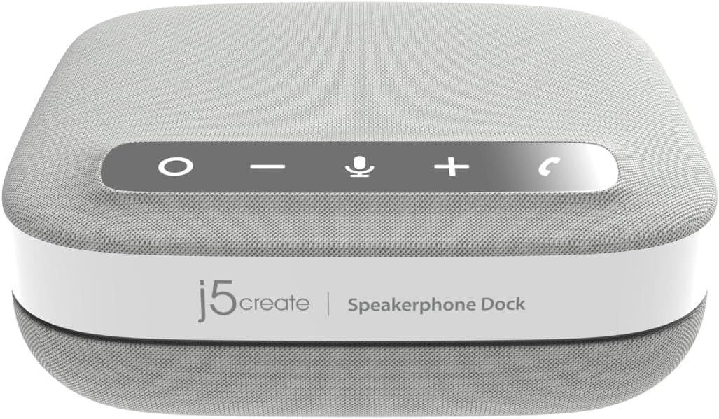 j5create USB-C 4K スピーカーフォン用ドック オールインワン オーディオドック ビデオ会議用 4K HDMI USB-A x 2 USB-C ギガビットイーサネット パススルー充電 - チーム Zoom Google Meetに対応 (JCDS335)
