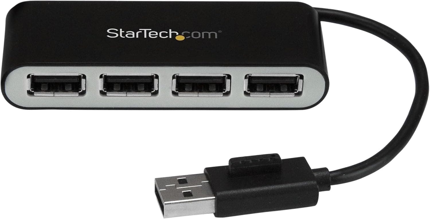StarTech.com 4ポートUSB 2.0ハブ本体一体型ケーブルコンパクトミニUSBハブバスパワー対応 ST4200MINI2