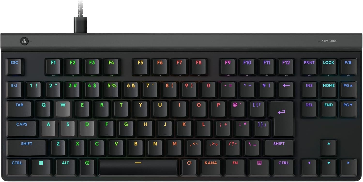 Logicool G ラピッドトリガー G515 RAPID TKL 薄型ゲーミングキーボード G515-TKL-RTBK アクチュエーションポイント調整可能日本語配列押下圧 35g 有線テンキーレス磁気式アナログスイッチロープロファイル LIGHTSYNC RGB ゲーミングキーボードメカニカルキー