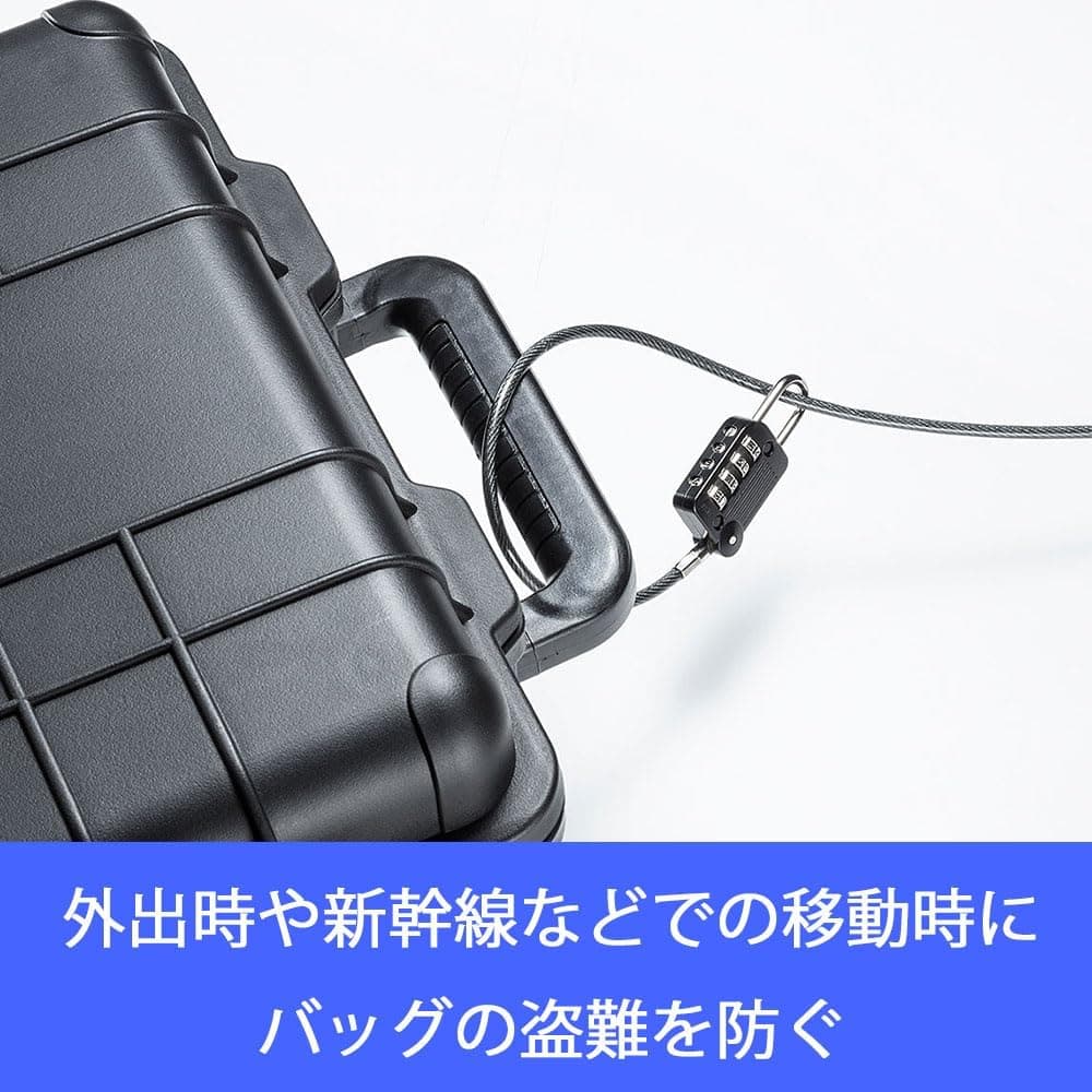 サンワサプライ(Sanwa Supply) セキュリティワイヤー一体型ダイヤル錠(ブラック) SLE-32S (× 4)