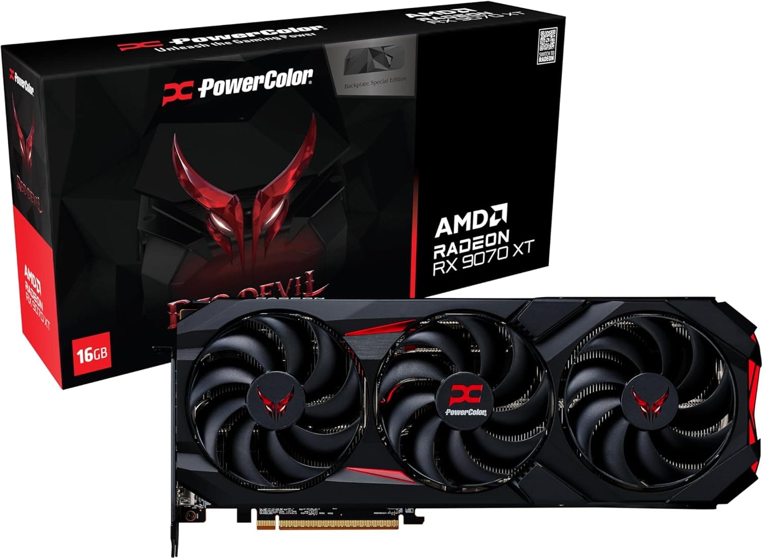 Power Color AMD Radeon RX9070XT 搭載 グラフィックボード GDDR6 16GB Onyx Devil Skin パワーカラー 【国内正規代理店品】 RX9070XT 16G-E