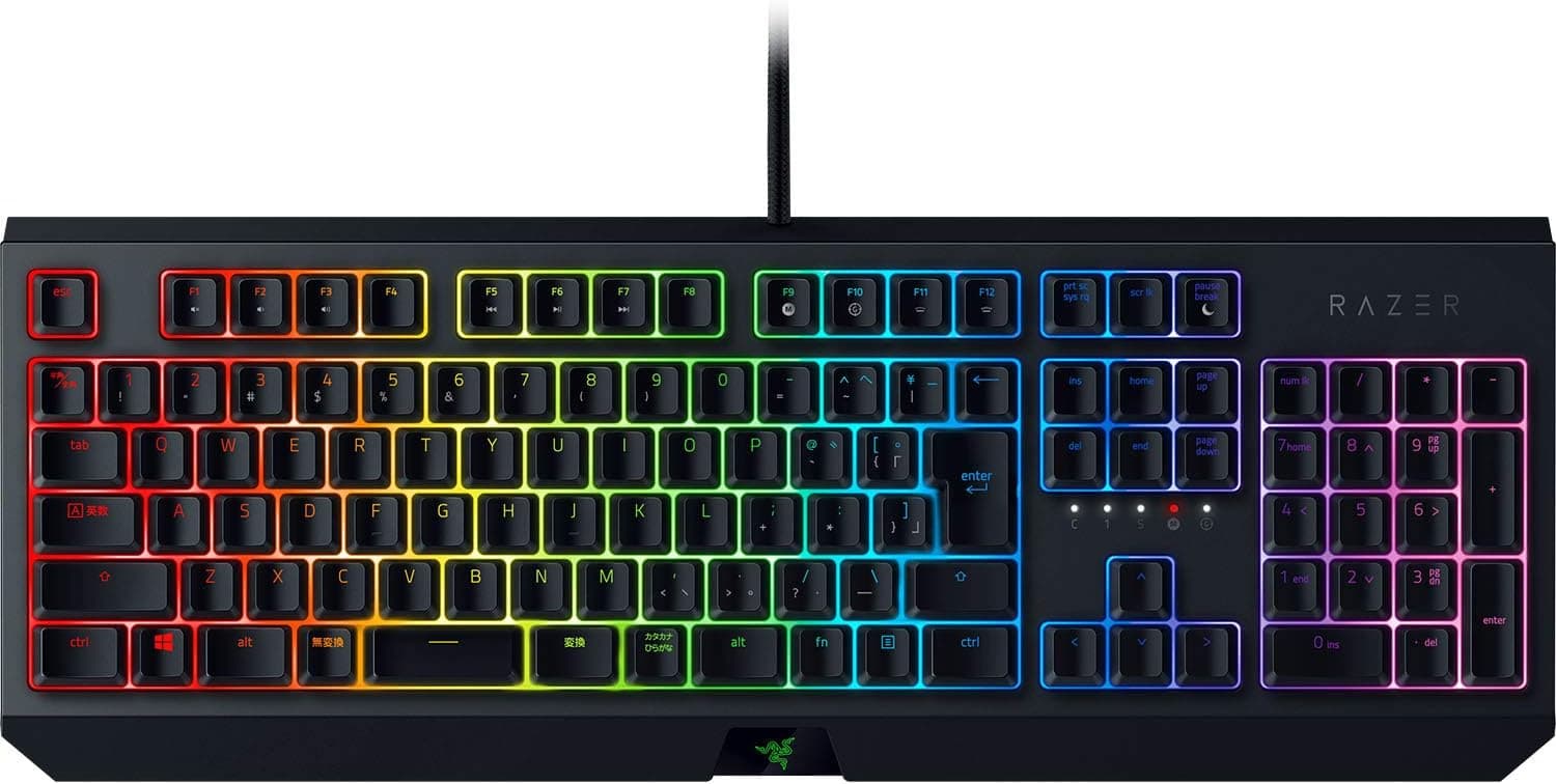 Razer Blackwidow JP Green Switch メカニカルゲーミングキーボード日本語配列 【日本正規代理店保証品】 RZ03-02860800-R3J1