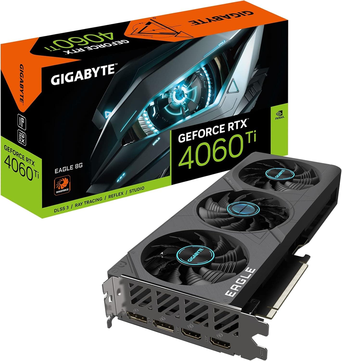 GIGABYTE GeForce RTX 4060 Ti Eagle 8G グラフィックカード WINDFORCEファン 8GB 128ビット GDDR6 GV-N406TEAGLE-8GD ビデオカード