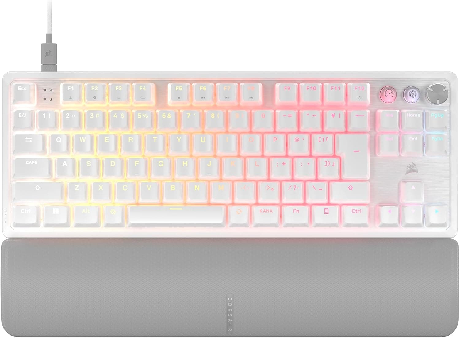 【限定】ラピッドトリガー搭載 CORSAIR K70 PRO TKL MGX Hyperdrive磁気式キースイッチホワイトゲーミングキーボード脱着可能パームレスト付きラピトリとSOCD同時に使用可能 8000HZ polling rate 日本語配列ホワイト CH-911921G-JP2【Call Of D